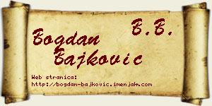 Bogdan Bajković vizit kartica